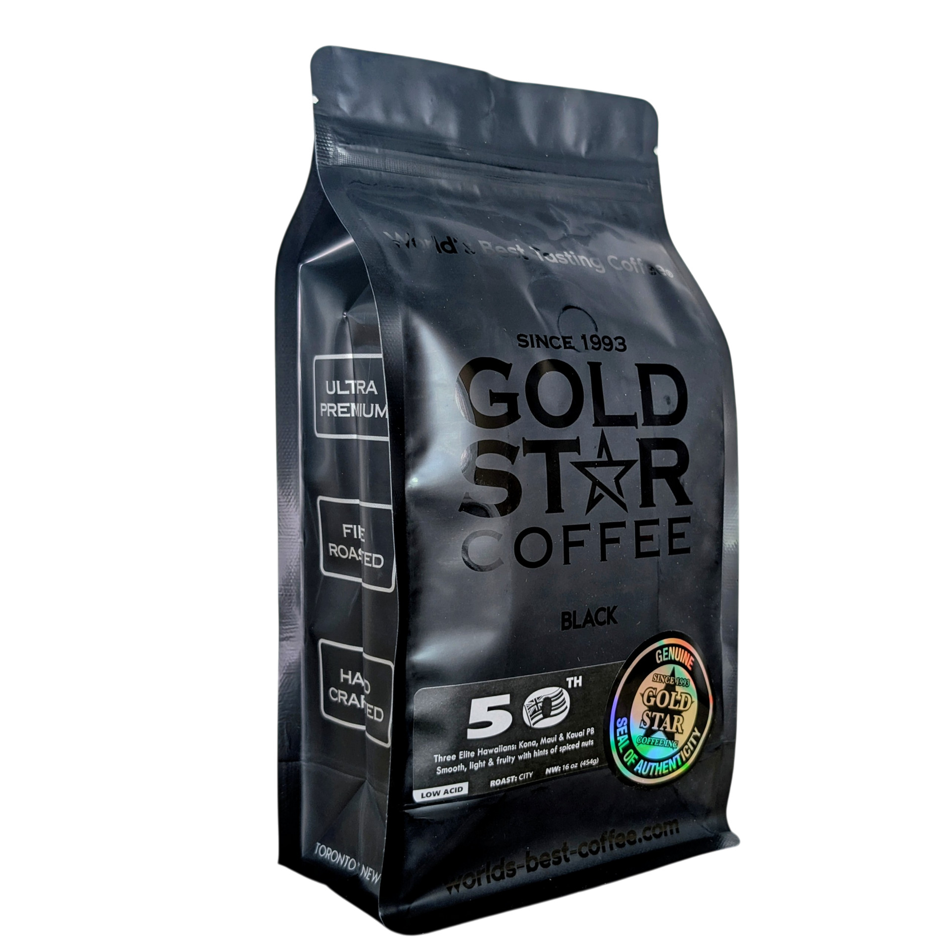 50th - 100% Hawaiian Coffee - Kona, Maui & Kaui Pea Berry - Low