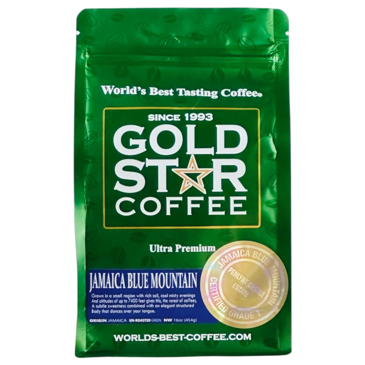 Jamaica Blue Mountain from Penlyne Castle Green Unroasted – Gold