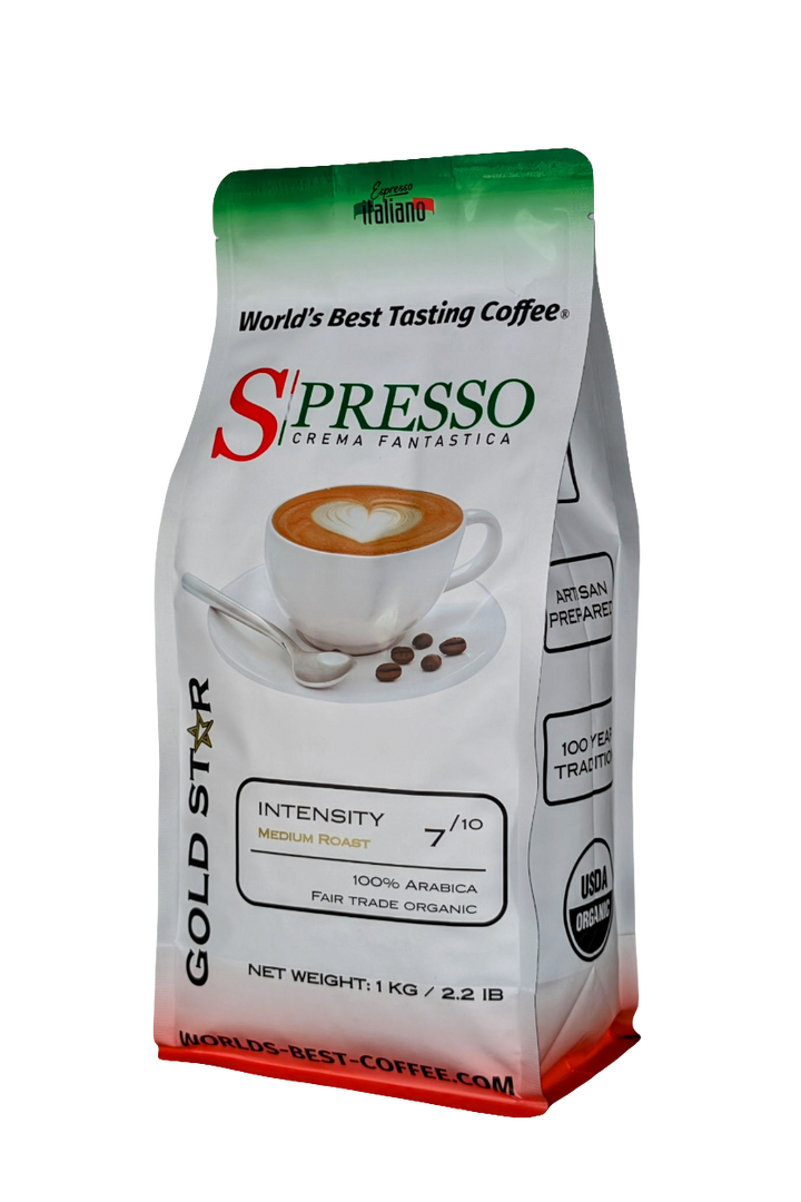 SPRESSO Crema Fantastica - Fair Trade Organic - Medium Roast - 2.2lbs
