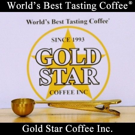 Gold Star Coffee Gold Coffee Scoop & Clip