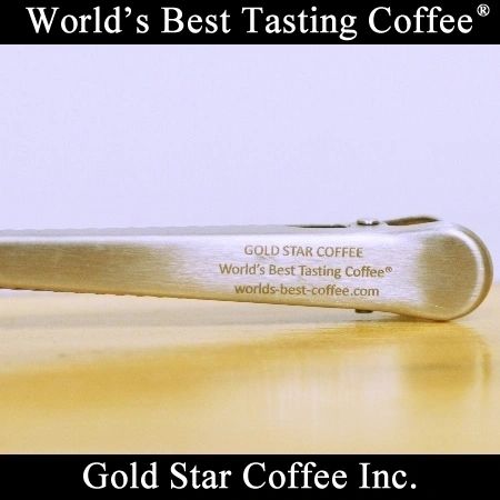 Gold Star Coffee Silver Coffee Scoop & Clip